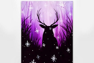 Stag In Snowfall